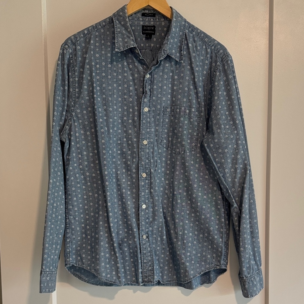 J. Crew Factory Classic Fit Chambray Button Up